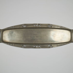 Antique 1900s Urania Art Nouveau pewter tray, design attributed to Friedrich Adler.