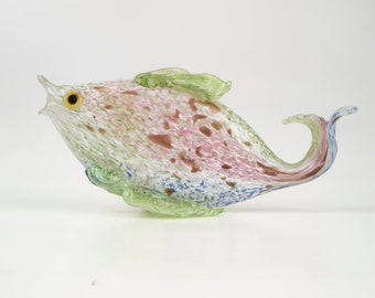 Antiker venezianischer Glasfisch aus dem frühen 20.Jahrhundert, möglicherweise von Salviati. Flosse fehlt.