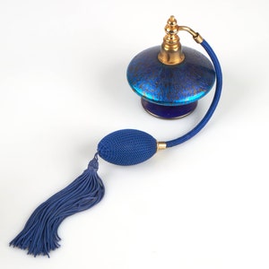 Antique 1920s Loetz Art Deco papillon glass perfume scent bottle atomiser.