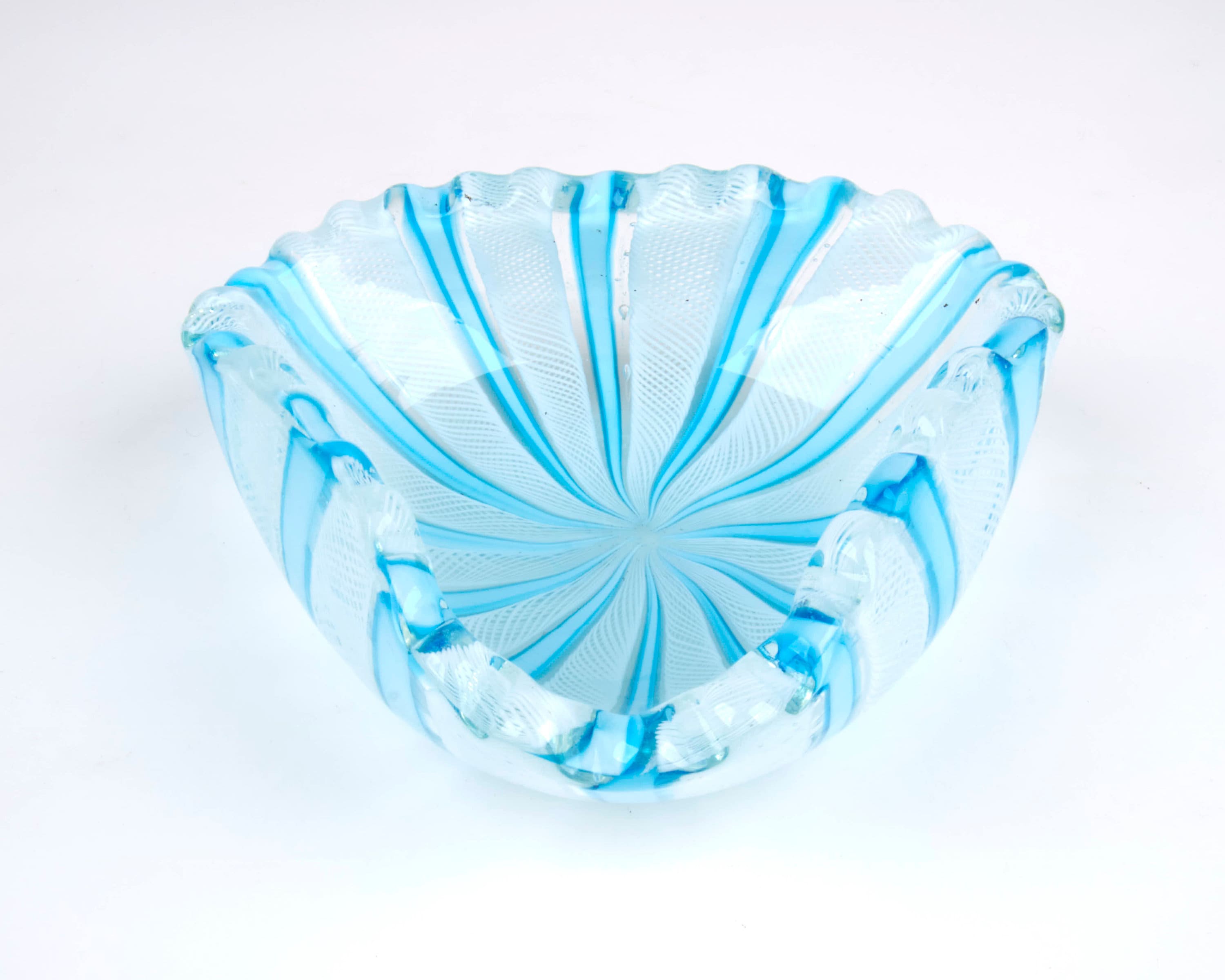 アンティーク・ベネチアンガラス/ムラーノ ガラスボウル 1950〜60年代のアンティークのベネチアン・ムラーノ・フィリグラーナ