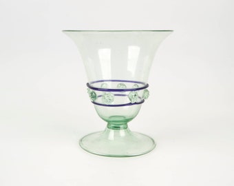 Zecchin Murano イタリア アート ガラス花瓶 13.75 インチ サイン入り