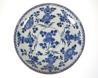 Antique 19thc. Chinese blue and white porcelain 10.75” dish. Excellent condition.