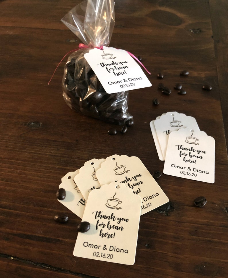 Thank You for Bean Hereparty Favor Tagscoffee Bean Etsy