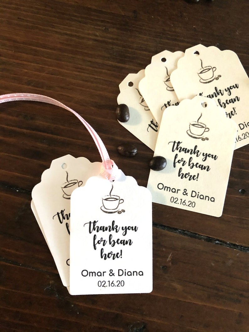 Thank You for Bean Hereparty Favor Tagscoffee Bean Etsy