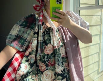CS Reversible Picnic Dress with matching scrunchie - Size 2X-4X