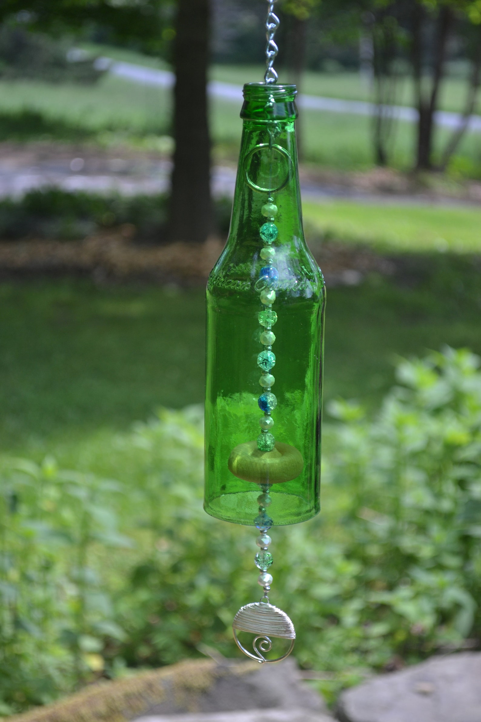 Beer Bottle Wind Chime/Recycled Glass Wind Chime Etsy