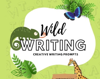 Jungle themed writing prompts for kids, printable sheets for kids journaling and self reflection