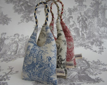 Toile de Jouy Cotton Print Hanging Lavender Bag, Hanging Decor, Home Fragrance, Easter Gift