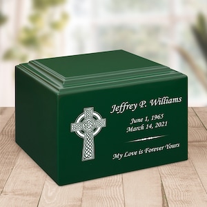 Celtic Cross Stonewood Cremation Urn - Cultured Wood