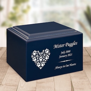 Paw Heart Pet Stonewood Cremation Urn - Cultured Wood