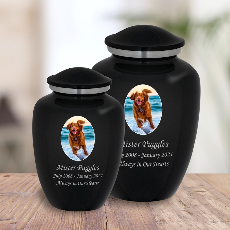 Custom Portrait Pet Cremation Urn for Ashes - 2 Sizes and 7 Colors to Choose From image 5