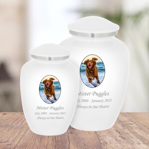 Custom Portrait Pet Cremation Urn for Ashes - 2 Sizes and 7 Colors to Choose From image 7
