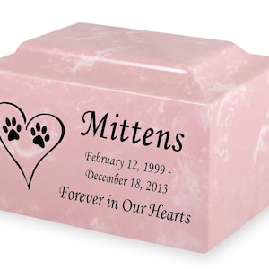Cat Cremation Urn - Personalized - Cultured Marble