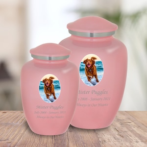 Custom Portrait Pet Cremation Urn for Ashes - 2 Sizes and 7 Colors to Choose From image 2