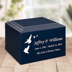Ascending Doves Stonewood Cremation Urn - Cultured Wood