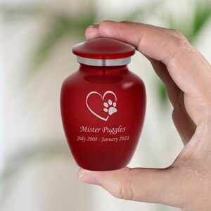 Paw on Heart Pet Keepsake Urn