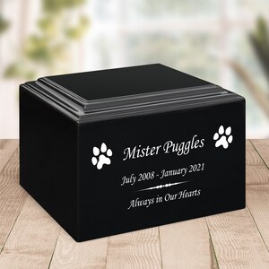 Paw Prints Pet Stonewood Cremation Urn - Cultured Wood