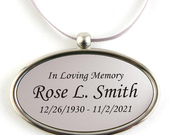 Personalized Solid Brass Hanging Oval Pendant For Cremation Urns That Can’t Be Engraved - Includes Matching Satin Ribbon - 3 Distinct Styles