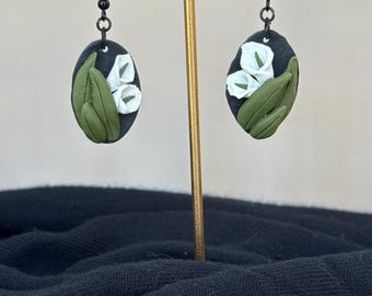 Brincos de Lírio-do-vale | Brincos pendentes hipoalergênicos, joias de flor natal