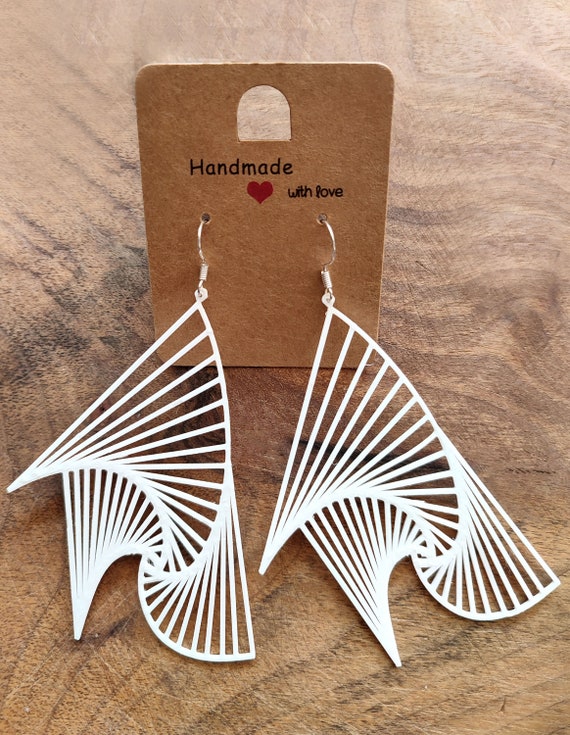LINES Earrings, 3d Printed, Geometric, Minimal, Lightweight, Art