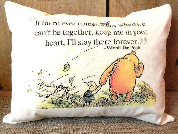 Winnie The Pooh Pillow Full Size 100 Cotton Canvas Pillow Etsy