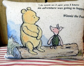 Winnie the Pooh Pillow -  Nursery Gift - Custom Baby Gift - Pooh Decor