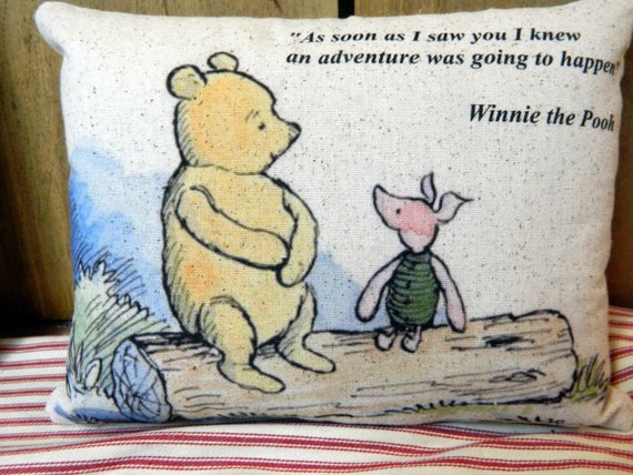 Winnie The Pooh Pillow Nursery Gift Custom Baby Gift Etsy