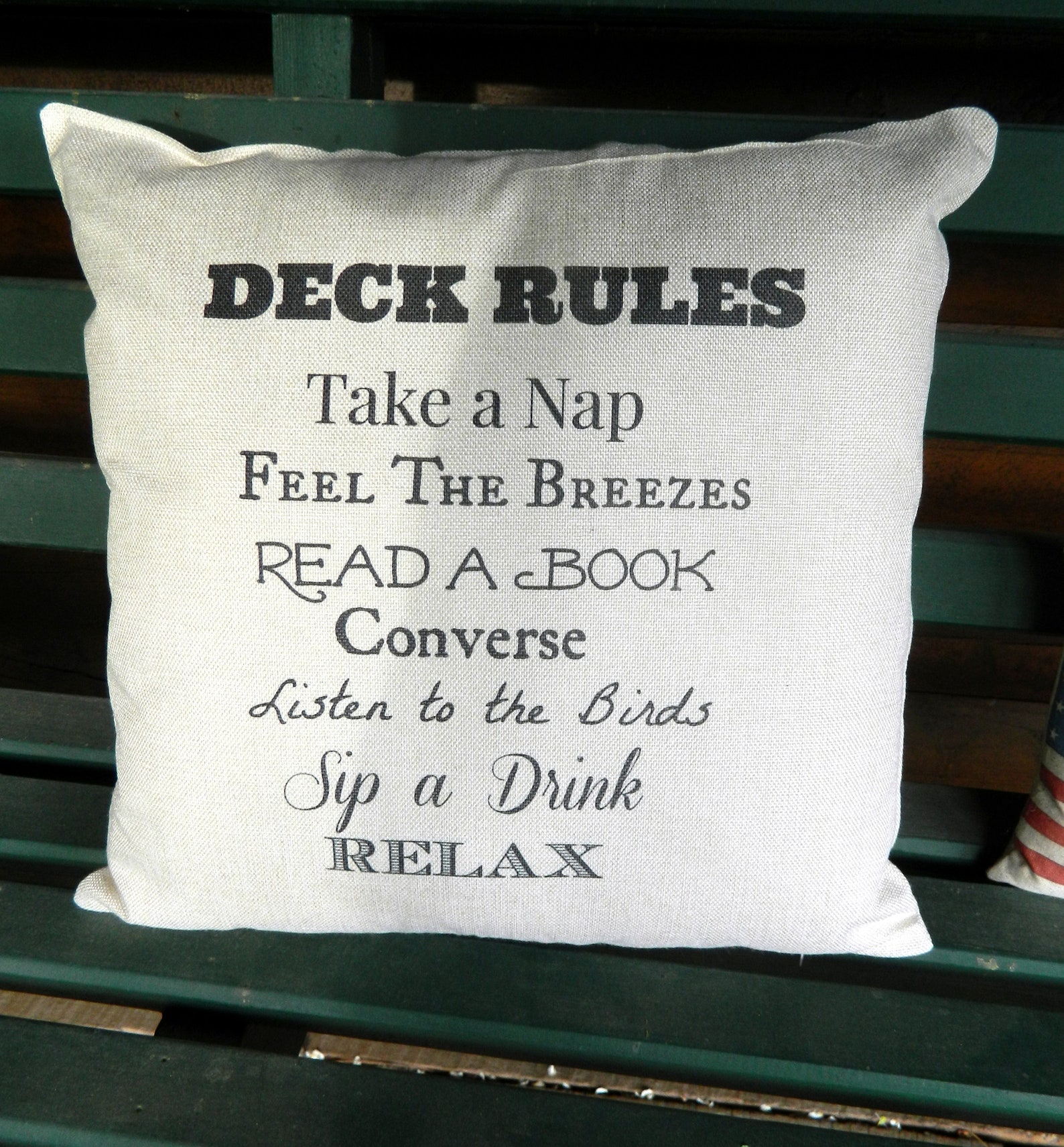 Deck Rules Pillow Decorative Pillow Etsy UK