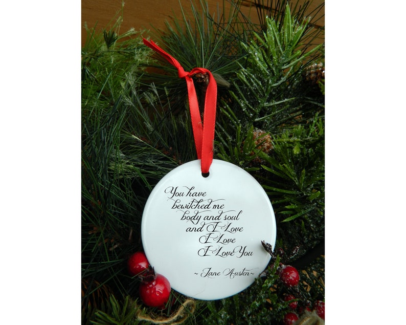 Jane Austen Christmas Ornament Mr. Darcy Love Quotes Jane Etsy