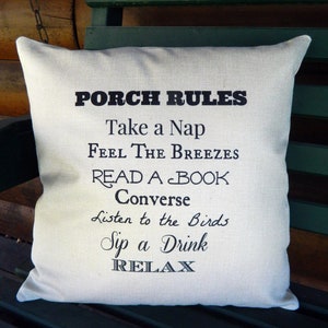 Porch Rules Pillow - Decorative Pillow