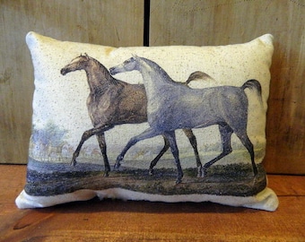 Horse Pillow Handmade 100% Cotton Pillow