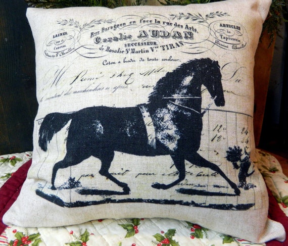Running Horse - Farmhouse Pillow - Horse Pillow - Horse Gift - Farmhouse Decor - Horse Lover Gift
