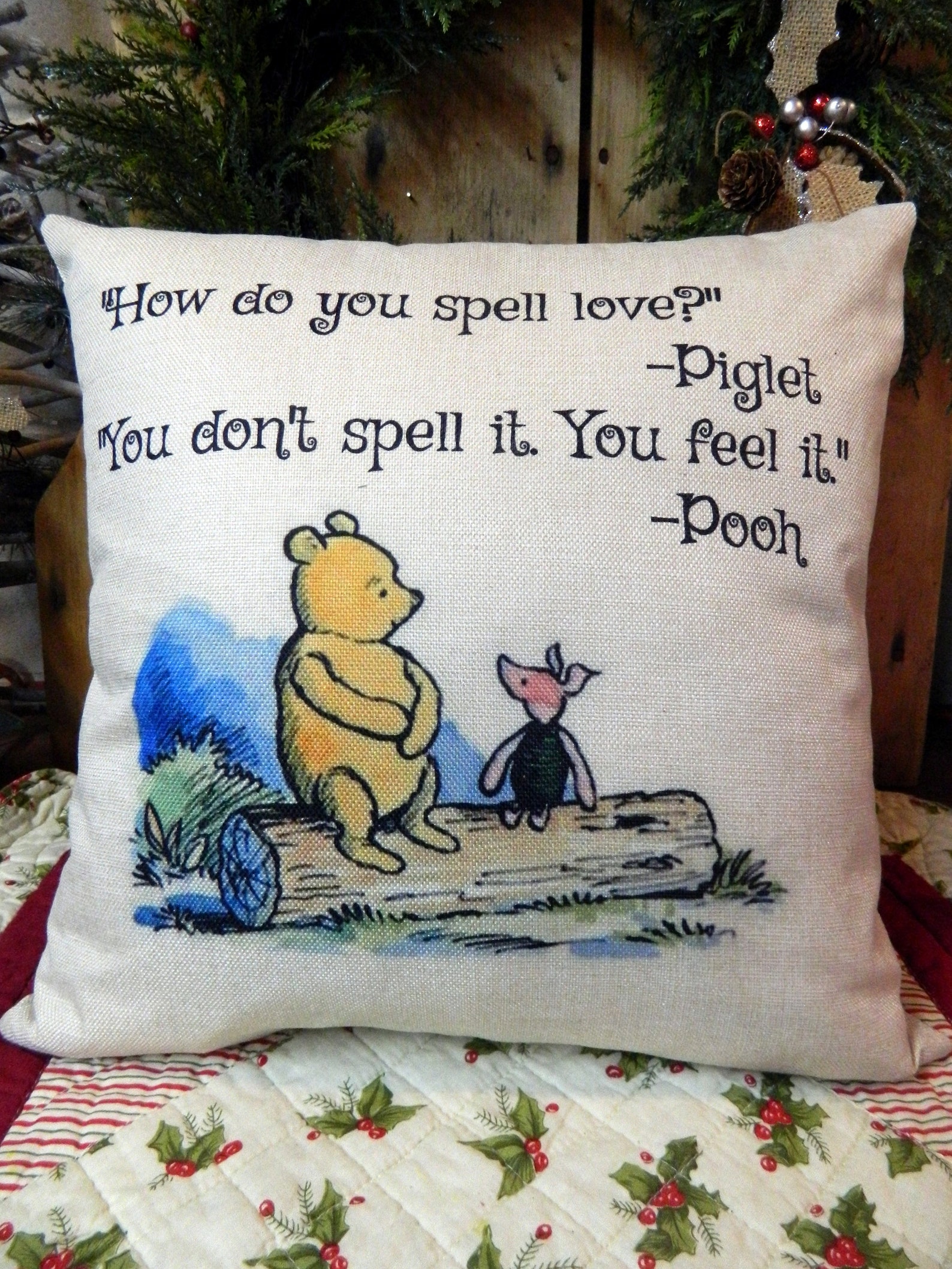 Winnie the Pooh Pillow Nursery Gift Custom Baby Gift Etsy