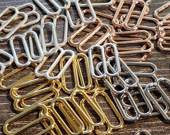 Plated Sliders - 100 Pack, .925 Silver, Gold, Rose Gold, White Bronze