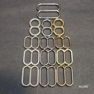 XXL Schieber/Regler - 10er Pack - 5 mm Große Öffnung für doppelte oder dicke Riemen - Legierung plattiert in 24k Gold, .925 matt Silber oder Weiß Bronze