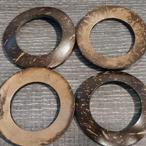 Wood Rings - 100 Pack - Coconut Wood - Great for Dresses, Scarves, Bathing Suit.  1 1/4&quot; inner diameter (33mm) -