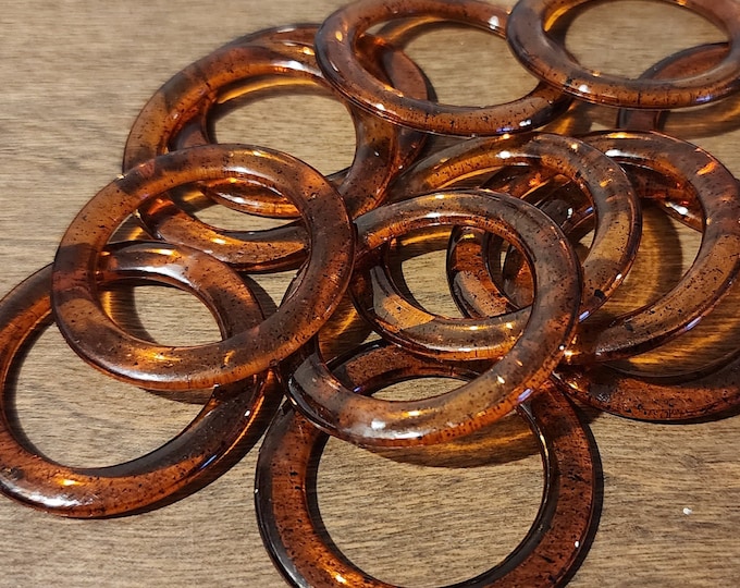 10 x Plastic Ring 1.5" - Orange / Brown - for bras or swimwear
