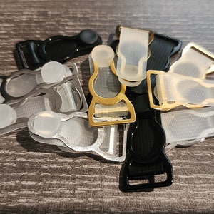 Metal Garter Belt Buckles - 4 Pack - with Silicone Tabs - 12mm (1/2&quot;)
