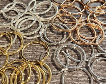 Alloy-Plated Rings – 24k Gold, Silver, Rose Gold, Bulk 100 Pack