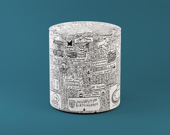 Tabouret / Pouf Birmingham Doodle Map