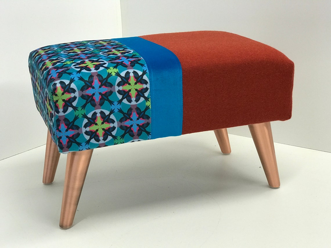 ONE TWO FIVE Footstool Quirky Footstools in a Range of Fabrics and Legs