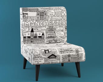 Chaise longue Manchester Doodle Map