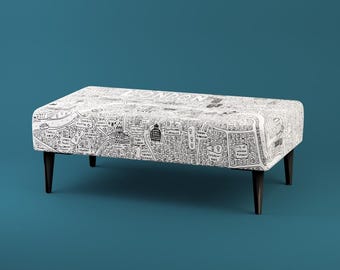 Repose-pieds moyen London Doodle Map