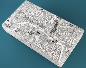 Grand repose-pieds / table basse London Doodle Map