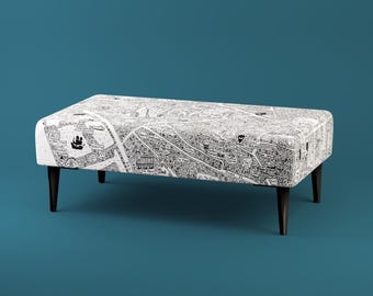 Repose-pieds moyen Liverpool Doodle Map