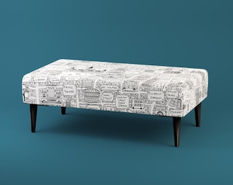 Repose-pieds moyen Manchester Doodle Map