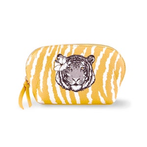 Tiger Leather Cosmetics Pouch