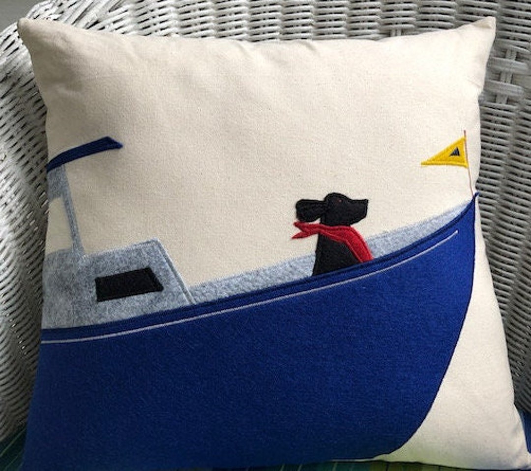 The Lookout Lab in Lobster Boat Throw Pillow Etsy