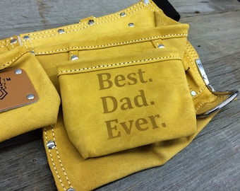 Leather Tool Belt - Father's Day Gift - Gifts for Husband - Personalized Toolbelt for Dad - Customize with ANY DESIGN!