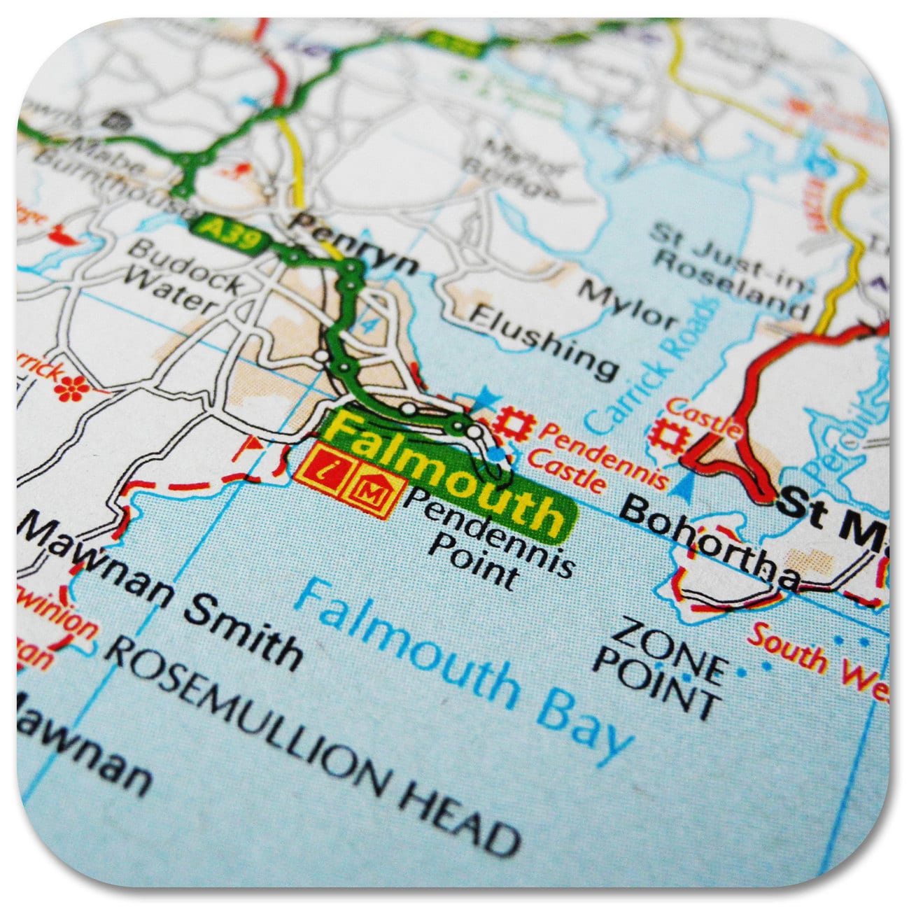 Falmouth Map Coasters  Etsy